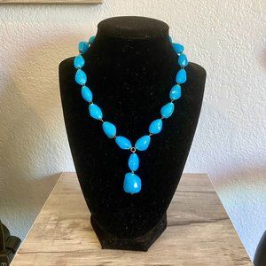 Vintage Blue Chunky Bead Necklace